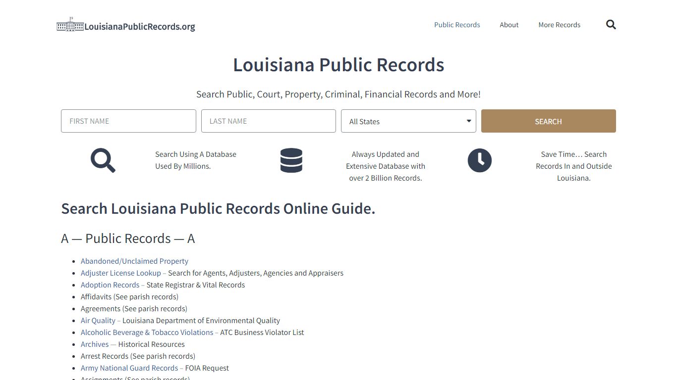 State of Louisiana Public Records Guide: LouisianaPublicRecords.org